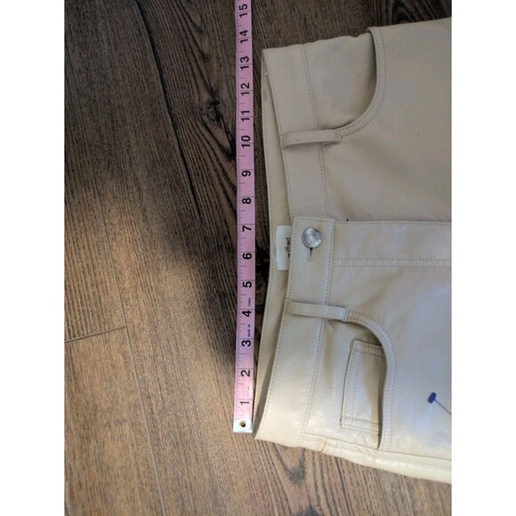 Aritzia Wilfred The Melina Vegan Leather High Rise Straight Pants Blue 4 - Picture 7 of 7